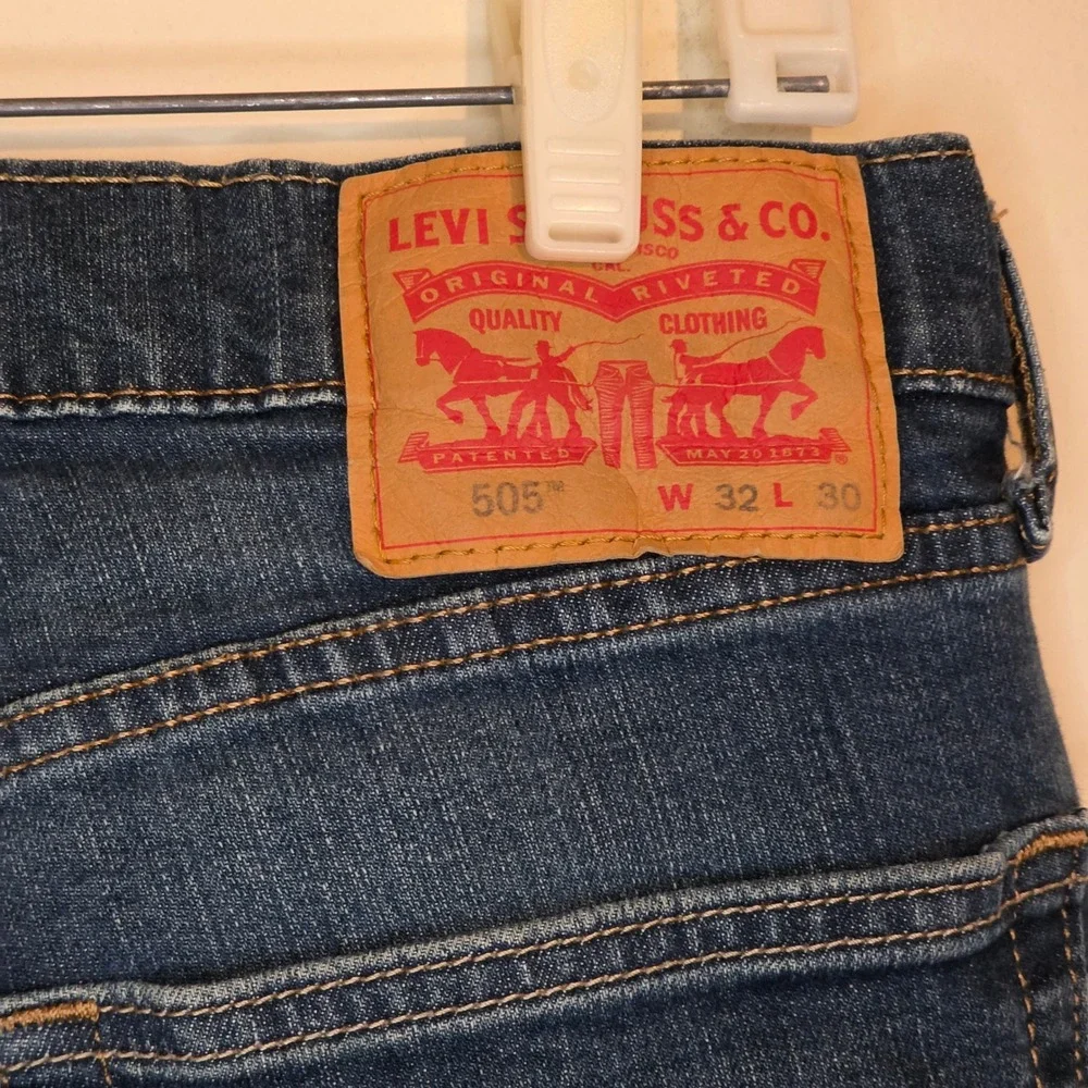 Levi's 505‎ Regular Fit Mens Blue Denim Jeans W 32 L 30